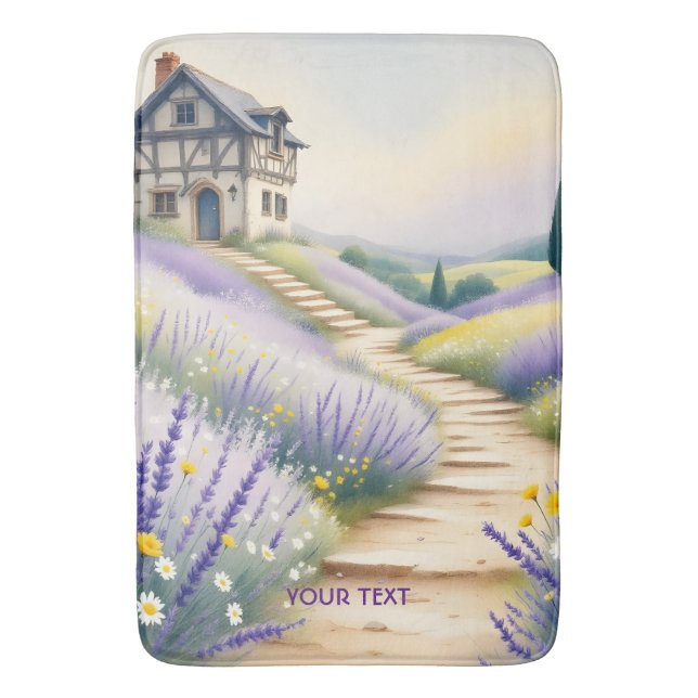 Alfombrilla De Baño Flores Fantasy Cute Lavender House (Frente vertical)