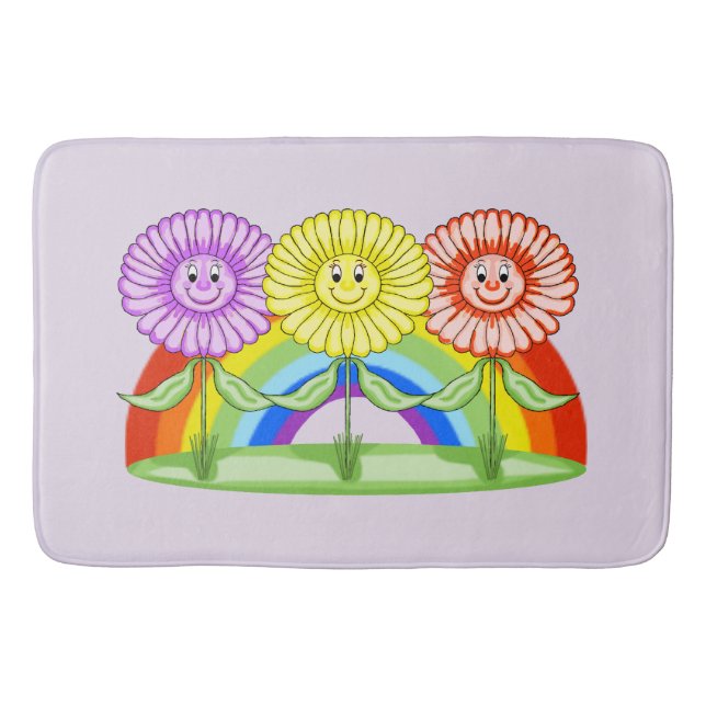 Alfombrilla De Baño Flores felices Bath Mat (Anverso)