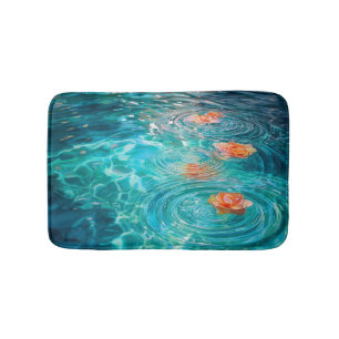 Alfombrilla De Baño Flores flotando en el agua