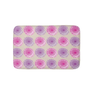 Alfombrilla De Baño Flores germinales rosas y moradas