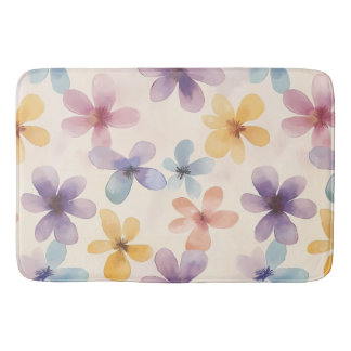 Alfombrilla De Baño Flores Hippie Retro Floral Pastel