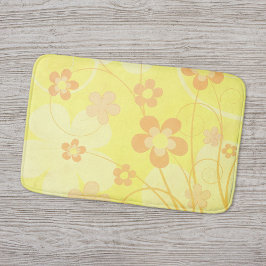 Alfombrilla De Baño Flores Naranjas Amarillas Flores Simple Verano Ret