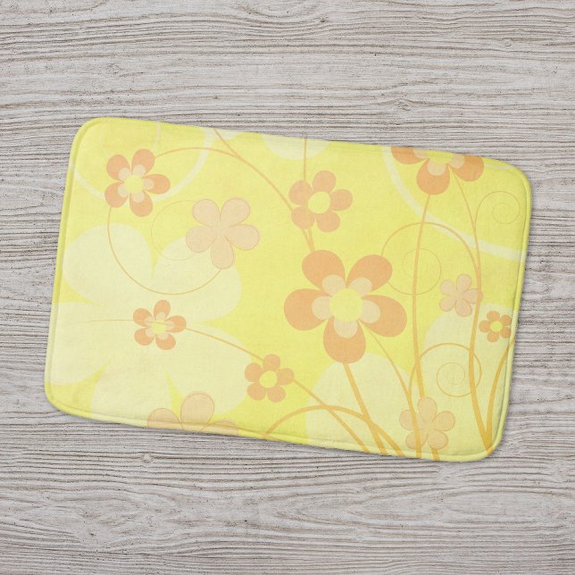 Alfombrilla De Baño Flores Naranjas Amarillas Flores Simple Verano Ret (Subido por el creador)