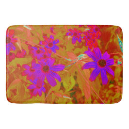 Alfombrilla De Baño Flores naturales coloridas ultravioletas, magenta 