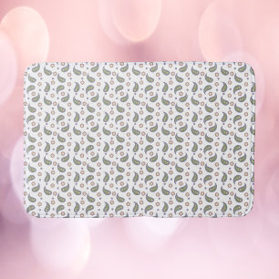 Alfombrilla De Baño Flores Paisley Dots Pink Green Purple