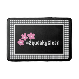 Alfombrilla De Baño Flores personalizables rosa negro