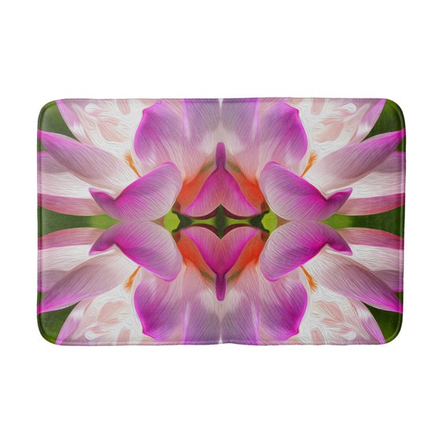 Alfombrilla De Baño FLORES PURPLE - Arte Fractal - (Anverso)