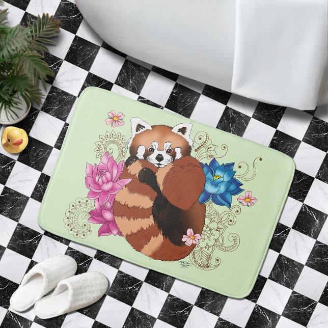 Alfombrilla De Baño Flores Red Panda Lotus Henna (Subido por el creador)