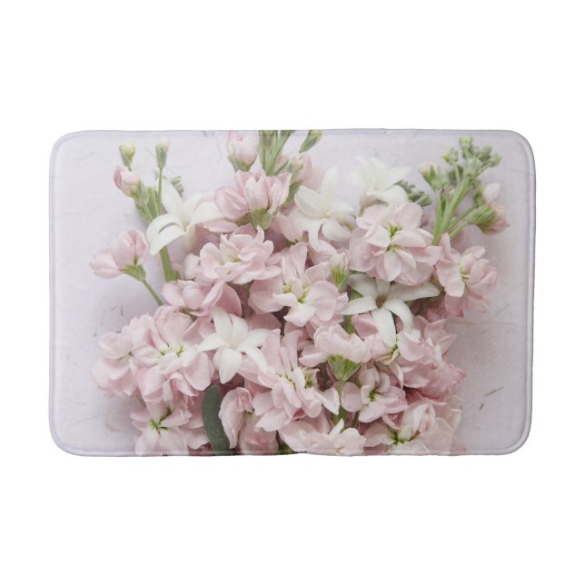 Alfombrilla De Baño Flores rosa pálido (Anverso)