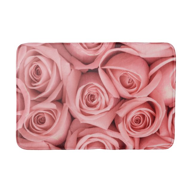 Alfombrilla De Baño Flores | Roses rosados (Anverso)