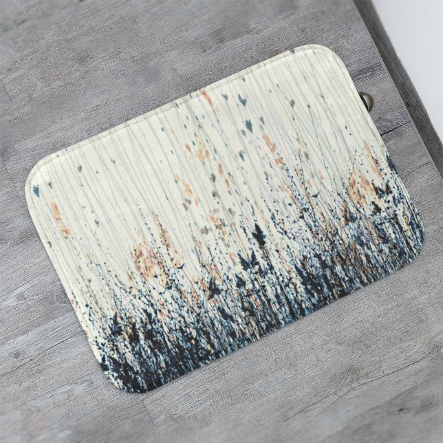 Alfombrilla De Baño Flores salvajes azules oscuras Naranja Cream Wavy  (Subido por el creador)