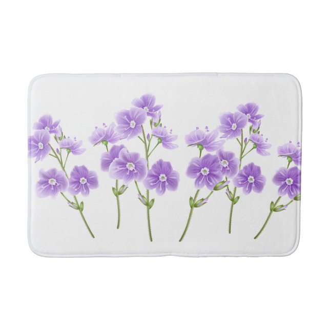 Alfombrilla De Baño Flores salvajes de Bath Mat-Purple (Anverso)