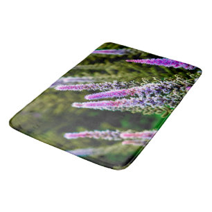 Alfombrilla De Baño Flores salvajes moradas y verdes