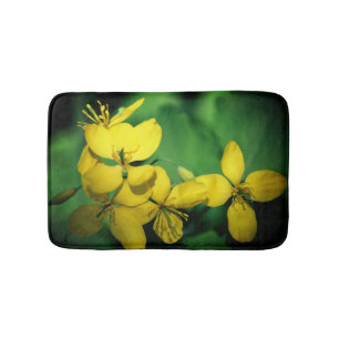 Alfombrilla De Baño Flores silvestres amarillas de bonito