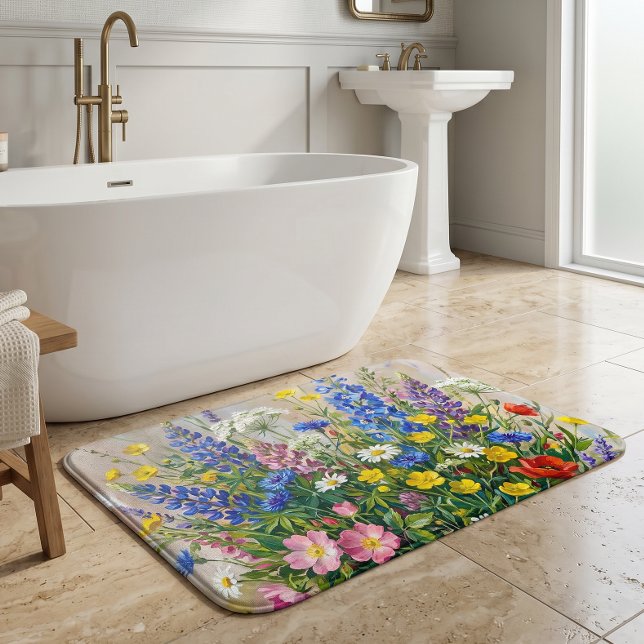 Alfombrilla De Baño Flores silvestres de pradera veraniega (Subido por el creador)