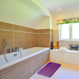 Alfombrilla De Baño Flores silvestres patrón amapola morada de baño