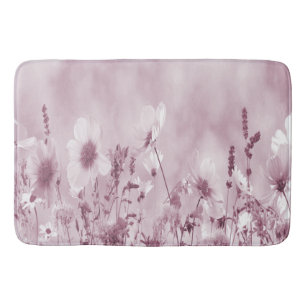 Alfombrilla De Baño Flores silvestres sombreadas de Rosa