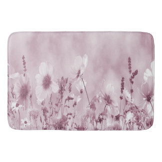 Alfombrilla De Baño Flores silvestres sombreadas de Rosa