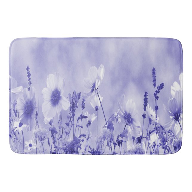Alfombrilla De Baño Flores silvestres violetas sombreadas (Anverso)