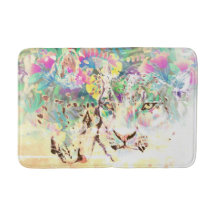 Flores tropicales leopardo de las nieves animal de