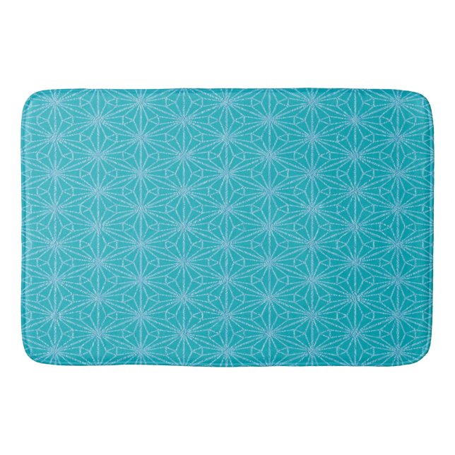 Alfombrilla De Baño Flores turquesas Mat de Bath (Anverso)