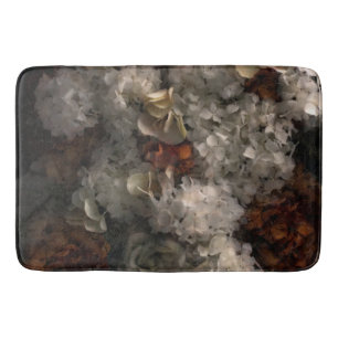 Alfombrilla De Baño Flores Vintage Hidrangea Blanca Y Arrojada Botánic