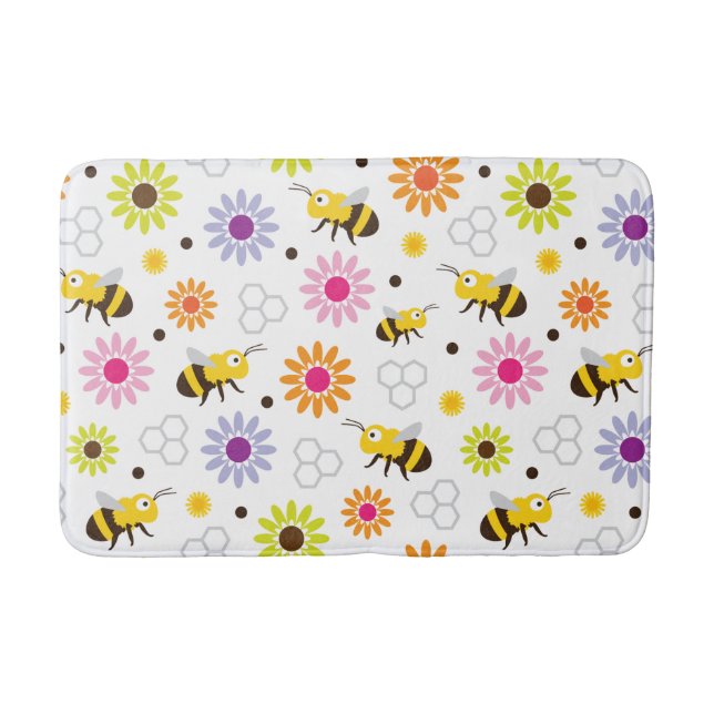Alfombrilla De Baño Flores y abejas (Anverso)
