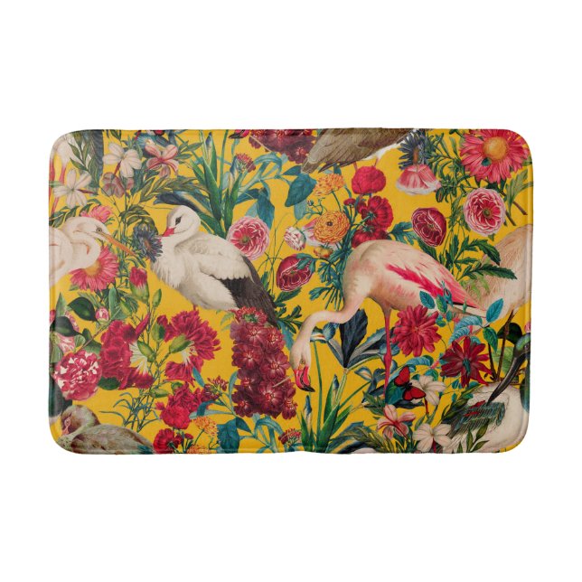 ALFOMBRILLA DE BAÑO FLORES Y AVES XVIII (Anverso)