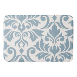 Alfombrilla De Baño Flourish Damask Art I Blue on Cream
