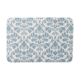 Alfombrilla De Baño Flourish Damask Lg Pattern Blue en crema