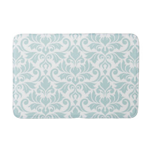 Alfombrilla De Baño Flourish Damask Lg Pattern Huevo pato azul sobre b