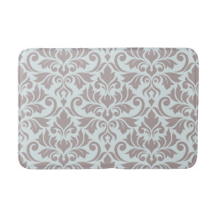 Alfombrilla De Baño Flourish Damask Lg Pattern Taupe on Duck Egg Blue