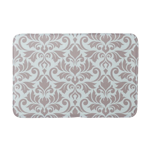 Alfombrilla De Baño Flourish Damask Lg Pattern Taupe on Duck Egg Blue (Anverso)