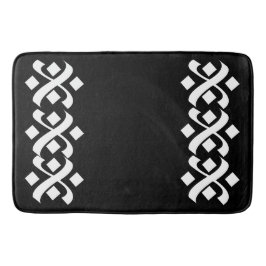 Alfombrilla De Baño Flourish Elegant Blanco y Negro