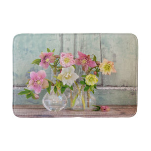 Alfombrilla De Baño Flowers Hellebores in Vases