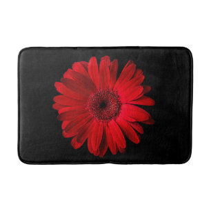 Alfombrilla De Baño Flowers   Red Gerbera Daisy