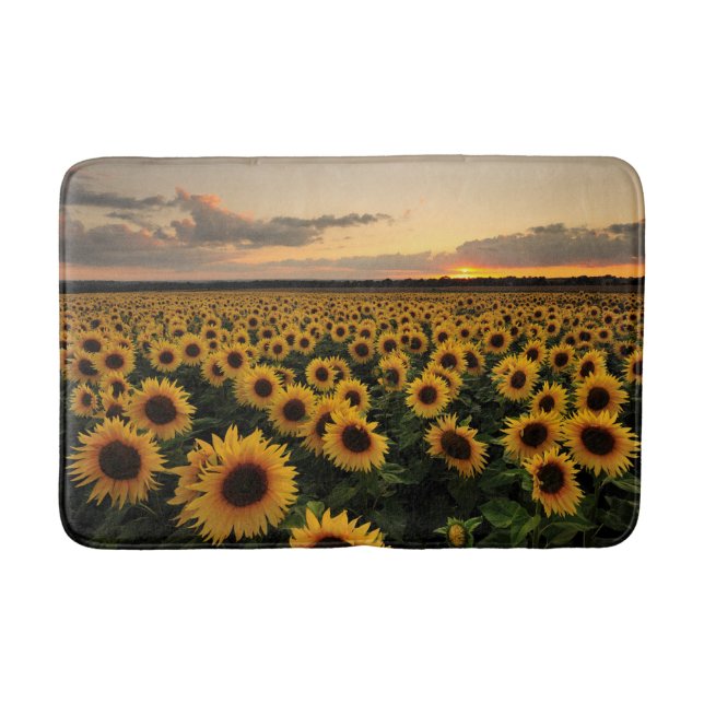 Alfombrilla De Baño Flowers | Sunflower Field (Anverso)