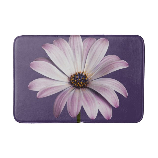 Alfombrilla De Baño Flowers | White & Purple Daisy (Anverso)