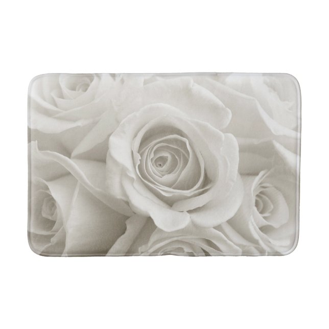 Alfombrilla De Baño Flowers | White Roses (Anverso)