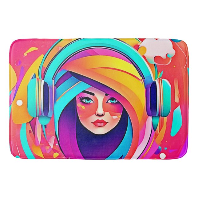 Alfombrilla De Baño Flujo vibrante de música (Anverso)