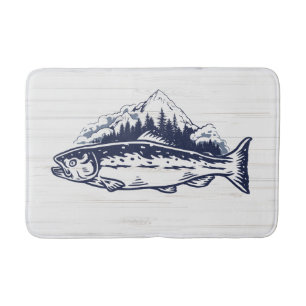 Alfombrilla De Baño Fly Fishing Art Trout Vintage Designs