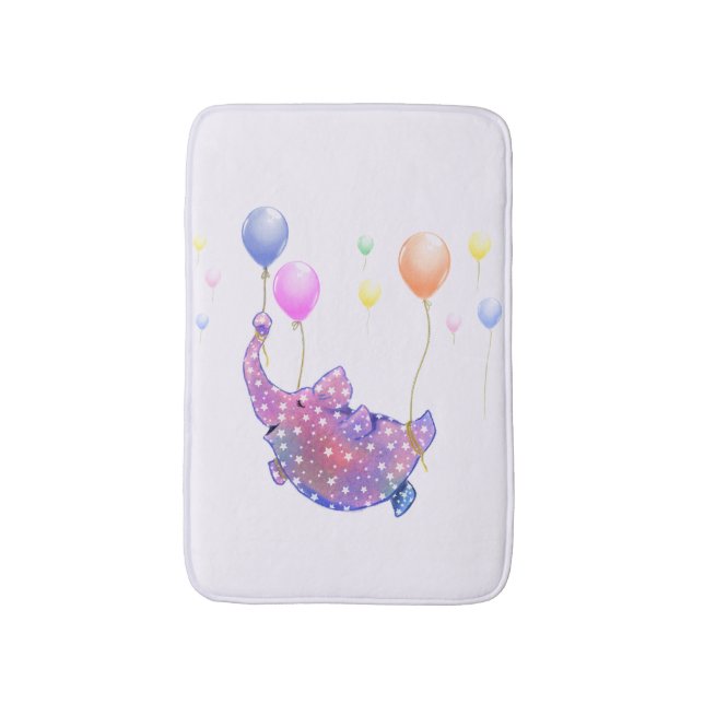 Alfombrilla De Baño Flying Elephant Funny Bath Mat (Frente vertical)