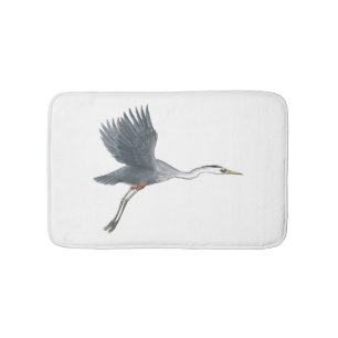 Alfombrilla De Baño Flying Great Blue Heron