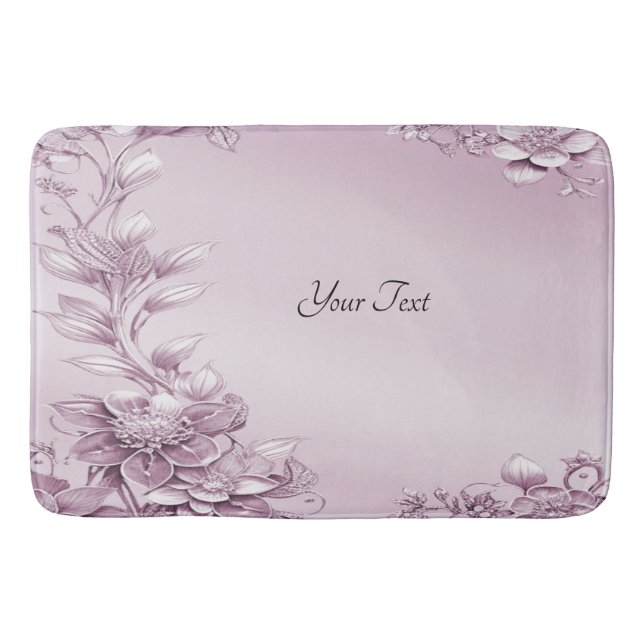 Alfombrilla De Baño Foliage floral rosa Bath Mat (Anverso)