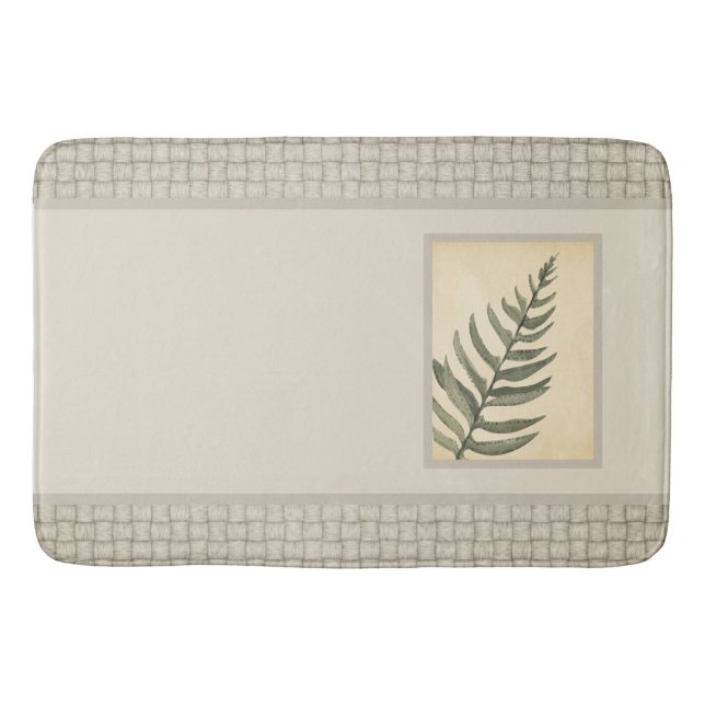 Alfombrilla De Baño Foliage Greenery Leaf Neutral Beige (Anverso)