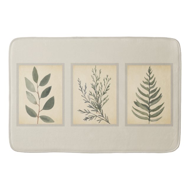 Alfombrilla De Baño Foliage Neutral Beige Bath Mat (Anverso)