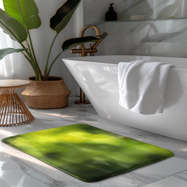 Alfombrilla De Baño Fondo brillante verde borroso (Green Blurred Bright Background Bath Mat)