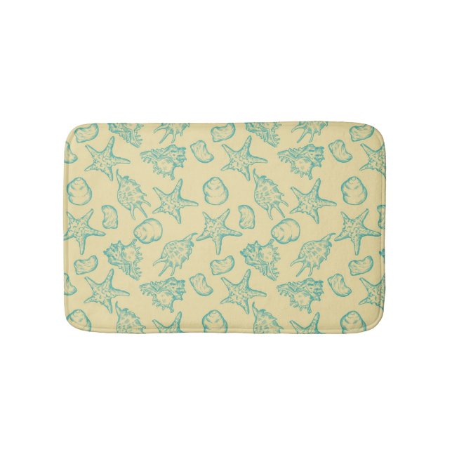 Alfombrilla De Baño Fondo con las cáscaras. Mano dibujada (Anverso)