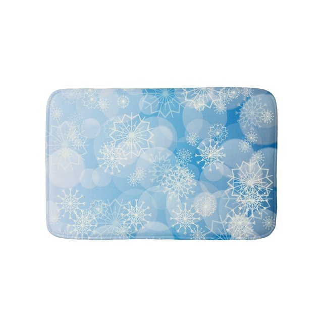 Alfombrilla De Baño Fondo de copo de nieve (Anverso)