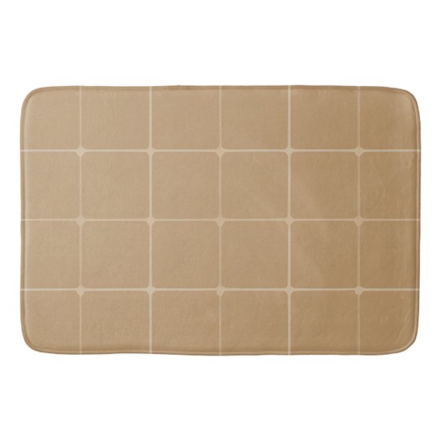 Alfombrilla De Baño Fondo de diseño de mosaico geométrico Beige (Anverso)